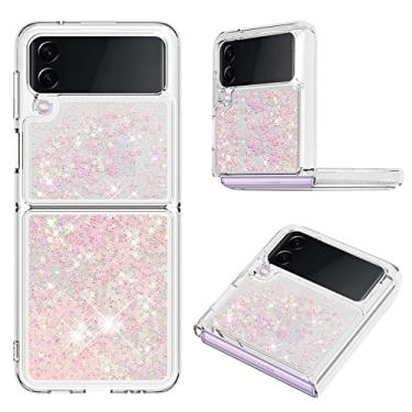 Imagem de Capa de areia movediça de luxo Bling para Samsung Z Flip 3 4 Silicone Glitter para Samsung Galaxy Z Flip 3 4 Flip3 Z Flip4 Capa à prova de choque, rosa, para Samsung Z Flip 3
