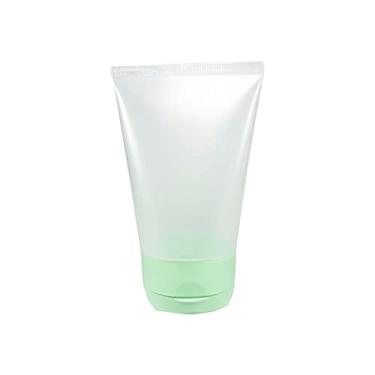 Imagem de BISNAGA PLÁSTICA TRANSPARENTE 30ML C/TAMPA FLIP TOP (50 PEÇAS) (verde agua)