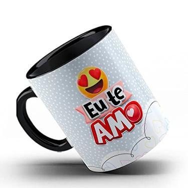 Imagem de Caneca namorados emoji eu te amo (Preta)