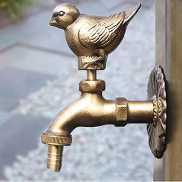 Imagem de Torneira De Animal Antigo Para Exterior, Torneira Decorativa De Latão Maciço, Torneira De Torneira De Água Exterior Exclusiva Torneira De Jardim Com Design De Pássaro Bonito, Adequada Para Jardim,