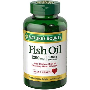 Imagem de Nature's Bounty Fish Oil 1200 mg, Supports Heart Health with Omega 3 EPA & DHA- 120 Rapid Release Softgels…