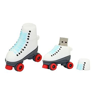 Imagem de 32 GB Patins forma Flash Drive USB Flash Drive Memory Stick Thum Drive USB Flash Disk U Pen Drive USB Disk Pen Drive USB Disk Flash Memory Armazenamento externo USB Stick PenDrive (Vermelho)