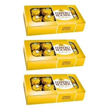 Imagem de Chocolate Ferrero Rocher T8 - 3 Caixas C/ 8 Bombons Cada
