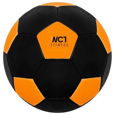 Imagem de Bola Futebol Preto Laranja Florescente Neon Esporte Treinamento Criança Adulto – WCT Fitness