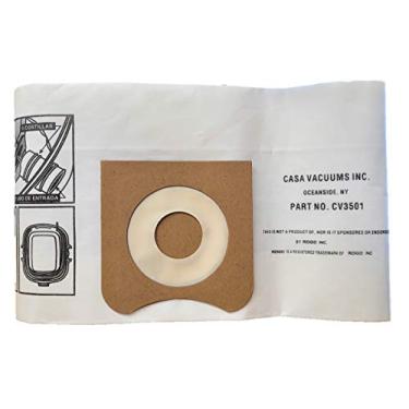 Imagem de Casa Vacuums Pacote com 6 sacos de pó compatíveis com RIDGID 23738 VF3501 Wet Dry Vac de alta eficiência, sacos de filtro a vácuo secos úmidos, 2 pacotes de 3 sacos de coleta de poeira por pacote