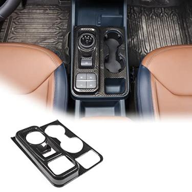 Imagem de JONKOKO Adesivo de acabamento de moldura de mudança de marcha de carro ABS para Ford Maverick 2022 console central decoração capa de moldura acessórios automotivos (fibra de carbono)