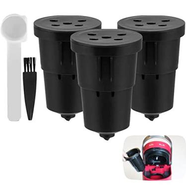 Imagem de Eaykee Filtros de café reutilizáveis – 3 pacotes de cápsulas de café compatíveis com cafeteiras Keurig Machines 1.0 – Serve para SS-300C SS-6 ss-700 ss-780PC K-Slim K-Elite K-Cafe K-Select (preto)