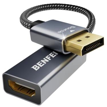 Imagem de BENFEI Cabo adaptador DisplayPort 4K para HDMI, (2K 60Hz, 1080p 120Hz), porta de exibição unidirecional para conversor de monitor HDMI, compatível com HP, Dell, GPU, AMD, NVIDIA, etc. Macho para fêmea