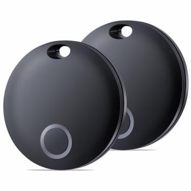 Imagem de Reyke Smart Tag, rastreador de bagagem Bluetooth, funciona com Apple Find My (apenas iOS), localizador de itens para chave, bagagem, mochila, carteira, IP67 impermeável, pacote com 2, preto