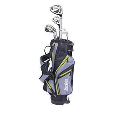 Imagem de Tour Edge Conjunto completo de golfe HL-J Junior com bolsa (mão esquerda, grafite, 1 putter, 2 ferros, 1 híbrido, 1 madeira, 7 a 10 anos) verde