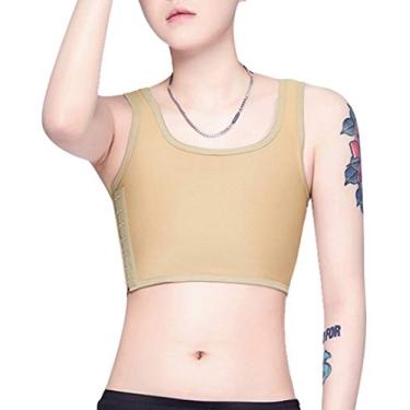 Imagem de Aivtalk Camiseta regata elástica Tomboy para Lesbian FTM Transgênero, Nude., M