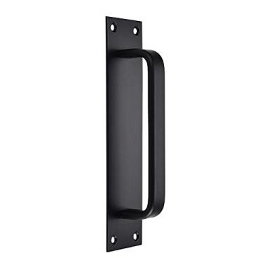 Imagem de Puxador da porta de correr Puxador da porta da sanita anti-fogo Placa de puxar em liga de alumínio Porta corta-fogo Porta de segurança Puxador da casa de banho sem desvanecimento, preto