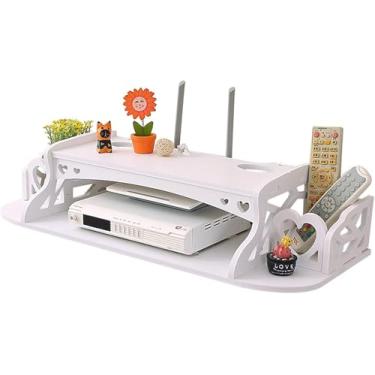 Imagem de Prateleira flutuante de parede para gabinete de TV, console de TV, gabinete, roteador, prateleira, rack de armazenamento de telefone para Sky Box DVD Player Virgin Box, consoles de jogos, al