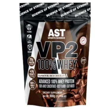 Imagem de WHEY PROTEIN 100% CONCENTRADO SABOR CHOCOLATE POTE 900G SELO VP2 ABSORÇÃO RÁPIDA- AST SPORTS SCIENCE