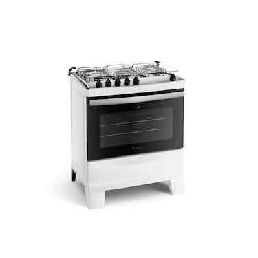 Imagem de Fogão Atlas 5 Bocas Agile Up com Mesa de Inox, Grade Dupla no Forno e Acendimento automático Bivolt – Branco