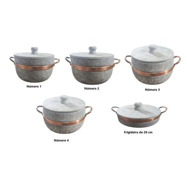 Imagem de Jogo com 5 panelas em pedra sabão