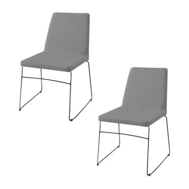 Imagem de Kit 2 Cadeiras Decorativa Sala de Jantar Anne Linho Cinza G17 - Gran Belo