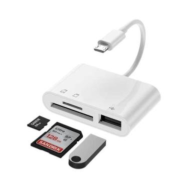Imagem de Adaptador Micro Usb Tipo C Leitor De Cartão Sd Tf Para Macbook Samsung