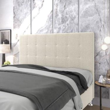 Imagem de Cabeceira Áurea 140 Bouclê Aradecor, OFF WHITE, CASAL PADRãO