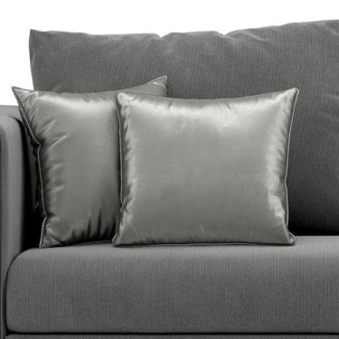 Imagem de Kit com 2 Almofadas Luxuosas Várias Cores 35x35 - ARADECOR, Cinza, 44x