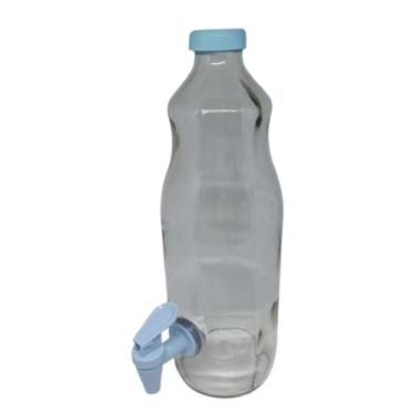 Imagem de Garrafa incolor com torneira azul bebe capacidade 1,5 litros - GIGANTE