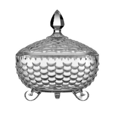 Imagem de Mini Bomboniere Potiche Baleiro Açucareiro C/ Pé Tampa 240ml - Purus U