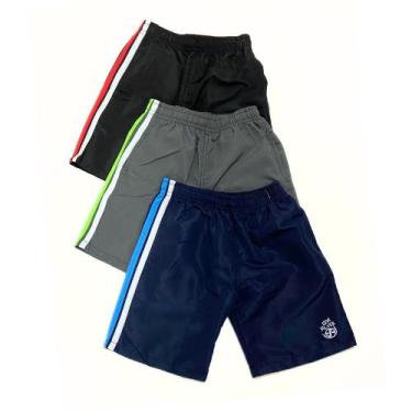 Imagem de Kit 3 Bermuda. Infantil Tactel OX SILVER Bolsos Frente e Costa, 4