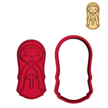 Imagem de Cortador Marcador Santa Clara Freira Cruz Jesus - DOCE IMPRESSO, 5,5cm