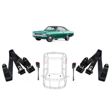 Imagem de Par de Cintos de Segurança 3 pontos Opala+ Par de Fechos - HCML, Preto