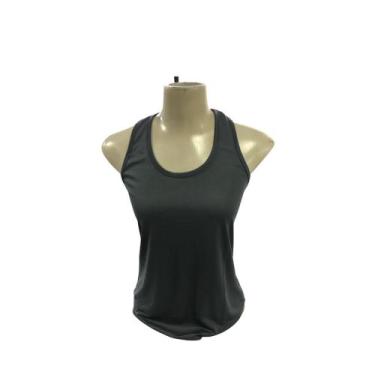 Imagem de Regata Dry Fit Feminina  Academia  Esportes  Tecido Leve - Fix, Chumbo