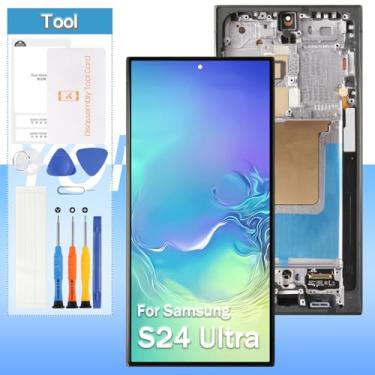 Imagem de [Versão dos EUA] Substituição de tela para Samsung Galaxy S24 Ultra SM-S928B SM-S928U SM-S928A Display LCD Touch Digitalizador Assembly(preto com moldura, suporte para impressão digital)