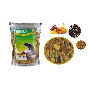 Imagem de Kit 2 Rações  / Passarinho Pixarro Trinca-ferro Grilo Com Frutas 500g 