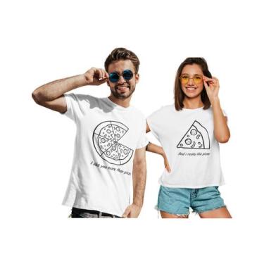 Imagem de Kit Love Com 2 Camisas Camisetas Dia Dos Namorados Casal Branca - Del 