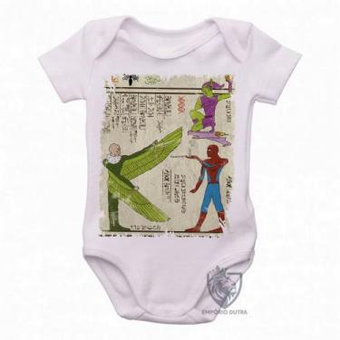 Imagem de body nenê criança roupa bebê  Hieróglifos Homem Aranha  - Empório Dutr