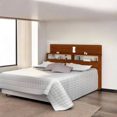 Imagem de Cabeceira Elegante Florença Casal Cinamomo e Off White