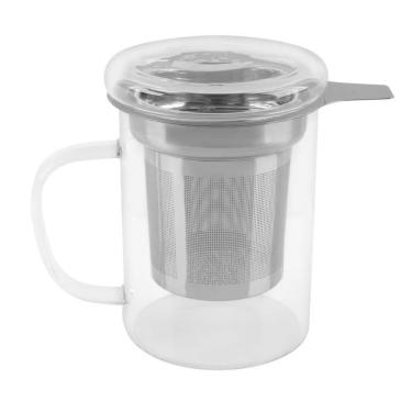 Imagem de Caneca De Vidro Tramontina Com Infusor Em Aço Inox De Chá 350ml 61762040