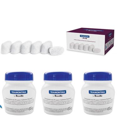 Imagem de Filtros de Água Tramontina Breville Cafeteira Express 6 Unidades e Detergente em pó 3 Unidades 