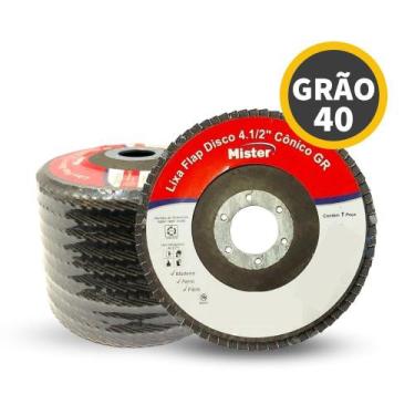 Imagem de Disco Lixa Flap Reto 4.1/2 (115mm) Grão 40 Mister