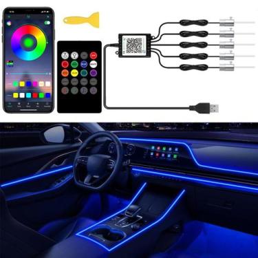 Imagem de Kit de iluminação ambiente RGB para luzes interiores de automóveis QVE