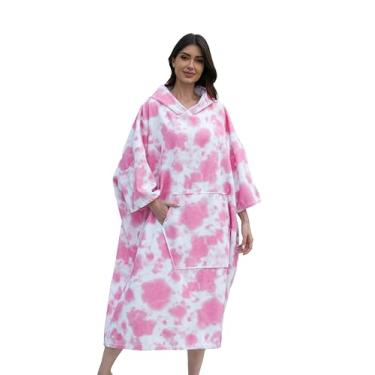 Imagem de NUBURGREY Toalha para troca de poncho de surfe, roupão de banho de secagem rápida com bolso, tecido felpudo plus size, toalha de natação, homens e mulheres, poncho com capuz