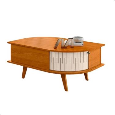 Imagem de Mesa de Centro Sala de Estar Madeira Varanda Decorativa Pés Palito (Canela)