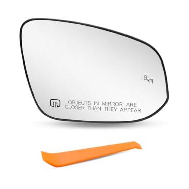 Imagem de Vidro do espelho do lado direito do passageiro com ponto cego térmico adequado para Toyota Highlander 2020-2024, vidro do espelho retrovisor do carro com suporte traseiro