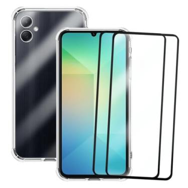 Imagem de Capa Capinha Case Anti Shock Slim Compatível Samsung Galaxy A06 e 2 Pelicula de Vidro 3d Cobre Toda Tela
