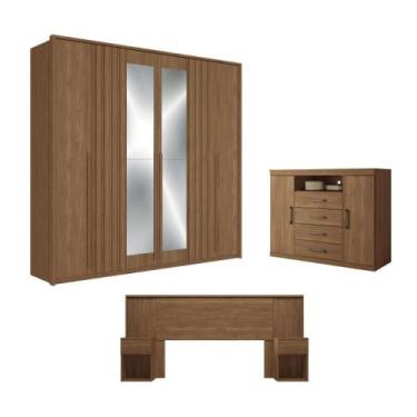 Imagem de Jogo de Quarto Completo Dublin Com Espelho Jatoba - Mais de Casa