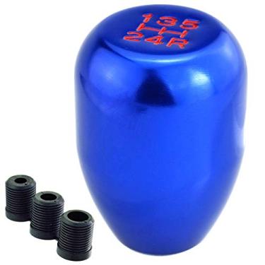 Imagem de Maçaneta de câmbio de metal Lunsom manual de 5 velocidades carro de alumínio engrenagem alavanca alavanca alavanca alavanca de alavanca ajuste de cabeça universal de transmissão automática veículo, Blue