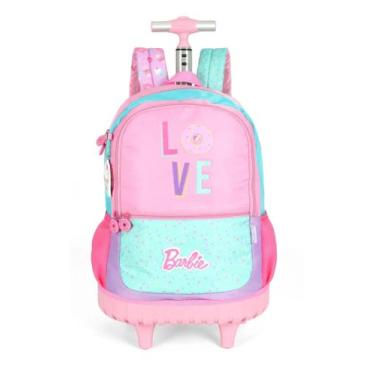 Imagem de Mochila de Rodinha  Com Alças Barbie Turquesa - Luxcel - (41501)