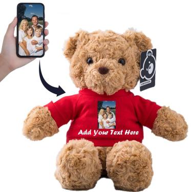 Imagem de Brinquedo de pelúcia Stuffed Bear, ursinho de pelúcia personalizado, 28 cm, vermelho