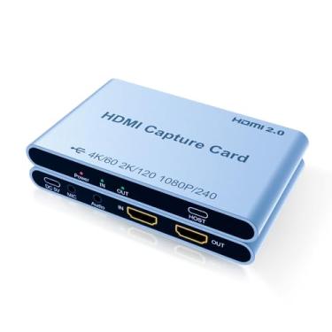 Imagem de IMPEETUUS Placa de captura de vídeo HDMI 4K@60HZ para transmissão ao vivo, com porta USB C, Plug and Play, suporta HD 4K 60fpbs 2K @120H, 1080p @ 240HZ