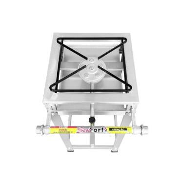 Imagem de Fogão Inox Industrial Gás Alta Pressão Caulim ECO1 Boca 30x30 - SEVEFO