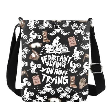 Imagem de JYTAPP Bolsa tiracolo Dirtbike para corrida de motocross, presentes de corrida off-road, presente de corrida, motociclista, corrida, viagem, bolsa de mensagem, Preto, onesize, Tendência